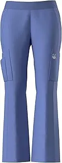 [PANDAMED SCRUBS] Women's Stretch Flare Leg Scrubs Pants Full Elastic Waistband Stretch Fabric,Medical Uniforms Pants with Multiple Pockets
