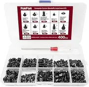 400PCS Computer Screws Motherboard Standoffs Assortment Kit for Universal Motherboard, HDD, SSD, Hard Drive, Fan, Power Supply, Graphics, PC Case for DIY & Repair with Screwdriver