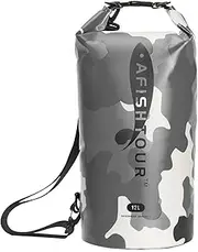AFISHTOUR Waterproof Floating Dry Bag for Men Women - 12L Roll Top Sack Keeps Gear Dry with Shoulder Strap for Kayaking, Rafting, Boating, Swimming, Camping, Hiking, Beach, Fishing (Gray)