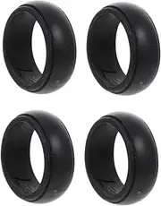 Mens Gym Accessories Sports Rings for Men 4pcs Silicone Rings Black Exercising Supplies