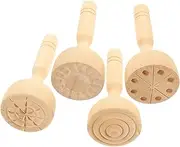 JOINPAYA 4Pcs Sturdy Wooden Clay Tools Convenient Clay Molds for Crafting Smooth Burr Design for for Pottery and Sculpting Activities