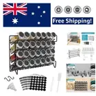 4-Tier Black Spice Rack Organizer with Glass Jars & Labels - No Assembly Needed