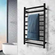 ACA Bathroom Square Electric Heated Towel Rail Rack Warmer Wall Mounted 9 Bars Stainless Steel Black SAA