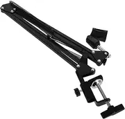 MUELODSIC Rotatable Foldable Microphone Boom Arm Adjustable Desk Mic Stand with Mount Clamp for Recording Live Streaming Public Speaking and Audio Enhancement