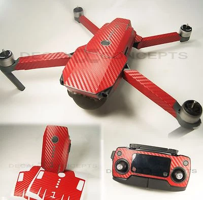 DJI Mavic RED Carbon Fiber Full Graphic Wrap kit - Decal Skin Sticker Pro