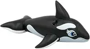 Swim Ring Airbeds Black Whale Mount Large Inflatable Mount Adult Children Play Water Inflatable Seat Swimwear Pool Float LWX