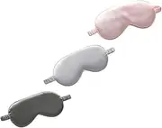 TOVINANNA 3Pcs Double Sided Silk Sleep Eye Mask Comfortable Light Blocking for Travel and Home Use Breathable and Soft Design and Business
