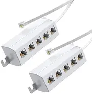 Phone Line Splitter Adapter 1 to 5, RJ11 6P4C Male to 5 Way 6P4C Female Socket Used for Connect Printer, Fax Machine and Multiple Landline Telephones