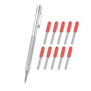Tungsten Carbide Scriber, 1 PCS Magnet Etching Engraving Pen with Refill, Silver