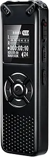 8GB Digital Voice Recorder Voice Activated o Recording with Playback MP3 Music Player 572hrs Recording Device Support Password for Lectures Meetings Class Interview USB2.0 Black