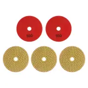 5pcs 4" Grits 500 Premium Diamond Polishing Pads Wet/Dry for Stone Concrete
