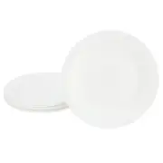 Gibson 142395.01 Ultra White Shadow 6 Piece 7 Inch Opal Glass Dessert Plate Set