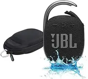 JBL Clip 4 Waterproof Portable Bluetooth Speaker Bundle with Megen Protective Hardshell Case (Black)