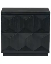 Safavieh Couture Deziree Wood 2 Drawer Nightstand NoSize Black
