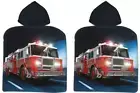 Fire Truck Poncho 50x100cm Hooded Bath Poncho Hand Towel