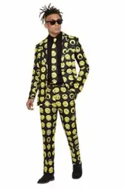 Smiffys 52265L Officially Licensed Smiley Stand Out Suit, Men, Yellow, L - Size