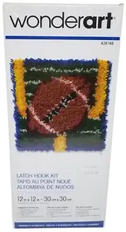 Caron Wonderart Latch Hook Kit 12"X12" - Touchdown, #426188