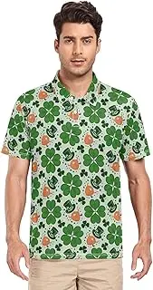 [ZZXXB] Leprechaun Hat Shamrock Men's Polo Shirts Short Sleeve Quick Dry Athletic Outdoor Sports Golf Shirts S-XXL