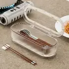 Chopstick Organizer Cutlery Storage Box Chopstick Dinnerware Holder w Drain Tray