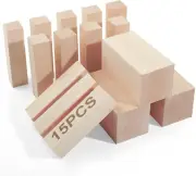 15Pcs Basswood Carving Blocks, Whittling Blocks for Craft, Carving Wood for Begi