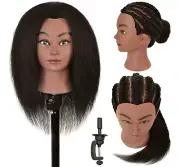 100% Real Human Hair Mannequin Head with Stand Manikin Cosmetology Doll Training