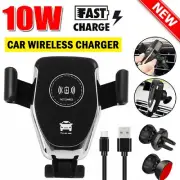 Wireless Fast Charging 10W Car Charger 2 in 1 Mount Holder For Mobile Phone
