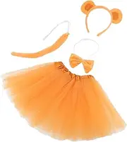 Beavorty 1 Set Animal Tutu Costume Monkey Ears Headband Tail Bowtie Tutu Skirt for Themed Parties Halloween Christmas Easter Comfortable Flexible Design