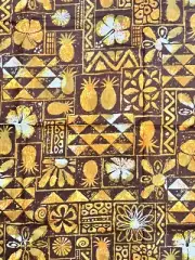 ALFRED SHAHEEN Hand Printed In Hawaii Vintage Surf Sand Fabric 2 Yards NEW 1960s