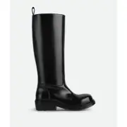 Bottega Veneta Fireman Boot Brushed Leather Knee-High Boots Black EU 40 US 10