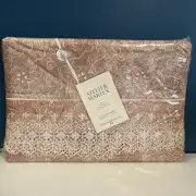 NEW Atelier Martex Scalloped Floral Full Flat Sheet “Mikado” Dusty Rose