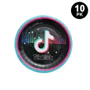 Tik Tok Music Theme 7 inch 17cm Plates 10PK - Kids Birthday Party Tableware
