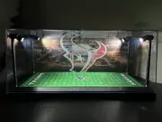 Houston Texans Custom 2 Mini Helmet display case with LED lights