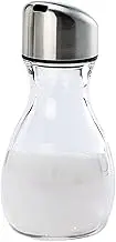 J&M Design Sugar Dispenser With Pour Spout For Coffee Bar Accessories, Tea & Baking Essentials w/Stainless Steel Lid - 9.5oz Clear Acrylic Jar Spoon Pourer Shaker Container