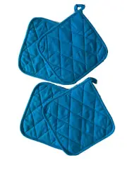 100%cotton Pot Holder, Hot Pad, Trivets For Cooking And Baking (BLUE)4 Pcs