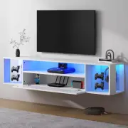 soges Floating TV Stand Entertainment Centre with LED Lights, LED Media Console
