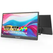 Portable Monitor, 15.6'' 1080P FHD Kickstand Portable Laptop Monitor, USB C H...
