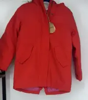 Mini Boden Authentic Waterproof Parka. Cherry Tomato Red. 7-8 years