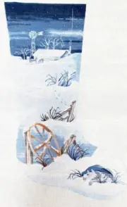 DEUX AMIS CHS 2962 Hand Painted Needlepoint Canvas COUNTRY WINTER 27" 18 Count