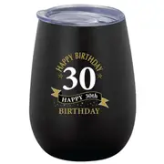30th Birthday 360ml Stainless Steel Double Walled Tumbler Insulated Mug Black