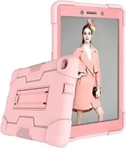 Case for Samsung Galaxy Tab A T290/T295 (2019 Version), Slim Heavy Duty Shockproof Rugged Protective Case with Kickstand for 8.0 inch Galaxy Tab A Cover for Kids (Rose Gold)