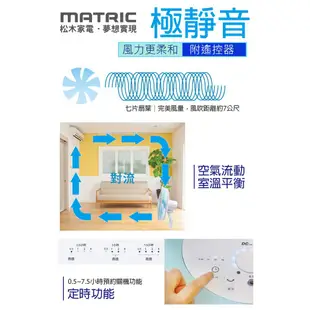 【MATRIC 松木】14吋 DC靜音微電腦桌立扇 MG-DF1405(附遙控) DC馬達 遙控立扇