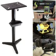 Bench Grinder Stand Heavy Duty Cast Iron & Steel Bench Pedestal Universal W/ Pot