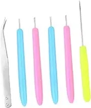 Uonlytech 6Pcs Paper Quilling Set with Rolling Pens Tweezer Essential Quilling Tools for DIY Crafts and Teaching Durable Needle for Long Term Use