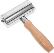 HOMSFOU Leather Edge Creaser Tool with Sturdy Wooden Handle Leather Pressing and Laminating Roller Comfortable Grip for Professional Results