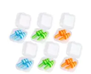 Reusable Silicone Earplugs, Waterproof Noise Reducing Earplugs, 3 Colours, with Storage Pouch