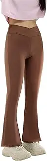 [GLEAMING GRAIN] Girls’Flare Leggings Cross Waist Bell Bottoms Yoga Pants for Girls 7-14 Years