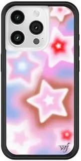 [Wildflower] Cases - Dream Star Case, Compatible with Apple iPhone 15 Pro | Blue, Pink, White, Stars, Modern, Trendy - Protective Black Bumper, 4ft Drop Test Certified, Women Owned Small Business