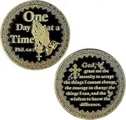 Landical 10 Pcs Serenity Prayer Love Expression Coin One Day at a Time Keepsake Pocket Token of Prayer Divine Protection for Men, Women, EDC Coin, Thinking of You Gift of Appreciation