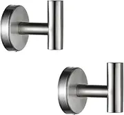 FYJIDY Stainless Steel Towel Robe Hooks Holder,2 Pack Heavy Duty Wall Mount Clothes Hooks for Bedroom Bathroom Kitchen Hotel Wall