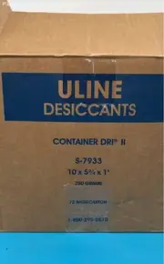 Box of 72 - ULINE Desiccants Container DRI 2 S-7933 (10 x 5 & 3/4 x 1)